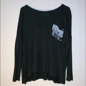 Black Long Sleeve Shirt with NYC Pocket